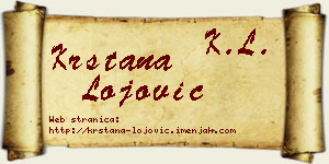 Krstana Lojović vizit kartica